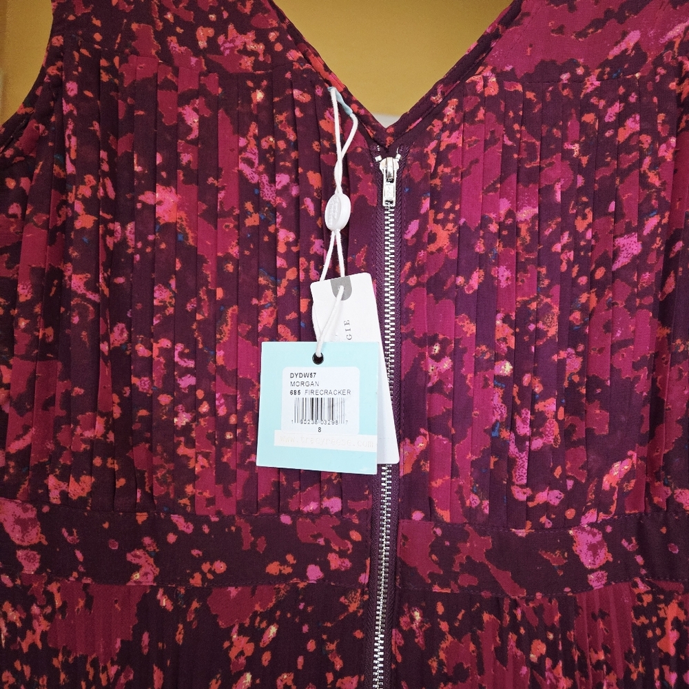 ANTHROPOLOGIE PLENTY BY TRACY REESE Evanthe Pleated Floral Hi-Low Dress Size 8 - Picture 9 of 12
